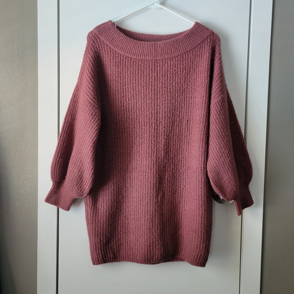 Express Oversized Plush Mauve Sweater - image 1